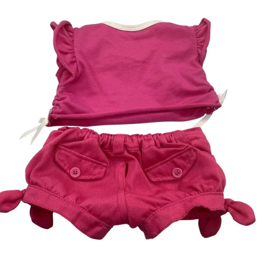 Hello Kitty Pink Outfit Build-A-Bear Workshop‎ Doll Ruffle Sleeves Bow Shorts